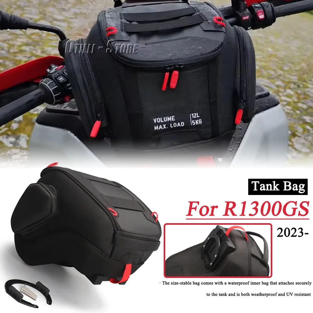 

Motorcycle 12L Tank Bag Luggage Waterproof Backpack Quick Lock Kit Black For BMW R1300GS R 1300 GS R1300 GS 2023 2024 2025