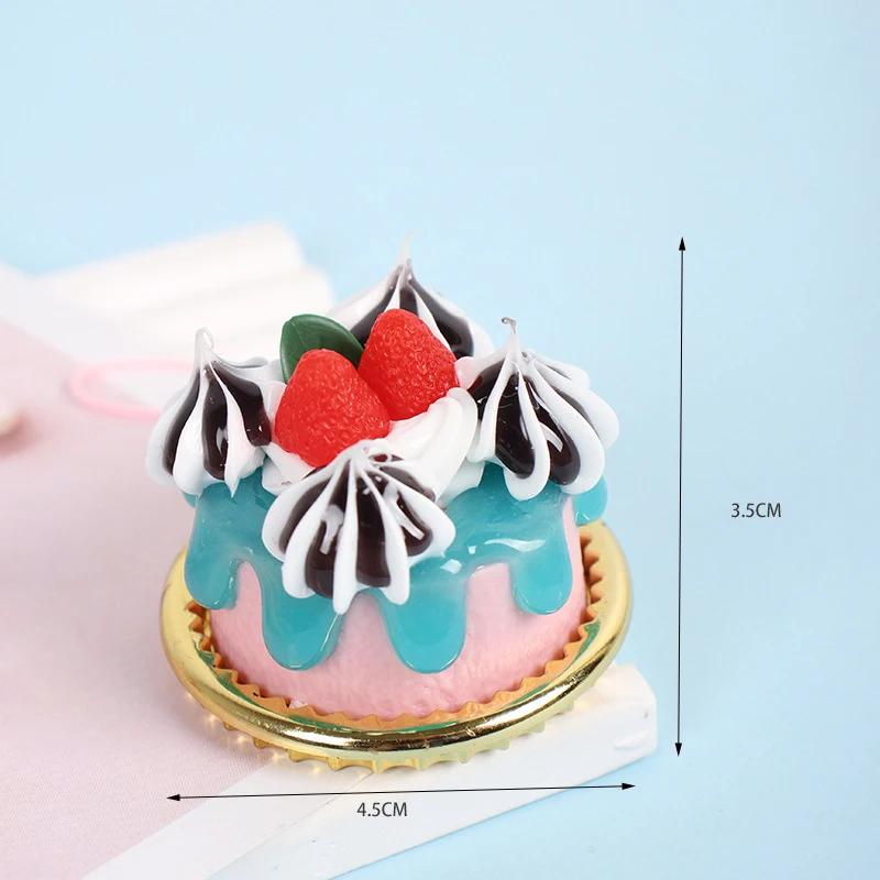 1Pcs Simulation Cream Gel Cake Dessert Pendant Japanese and Korean Style Fruit Cupcake Food Play Bag Keychain Pendant Kids Toy