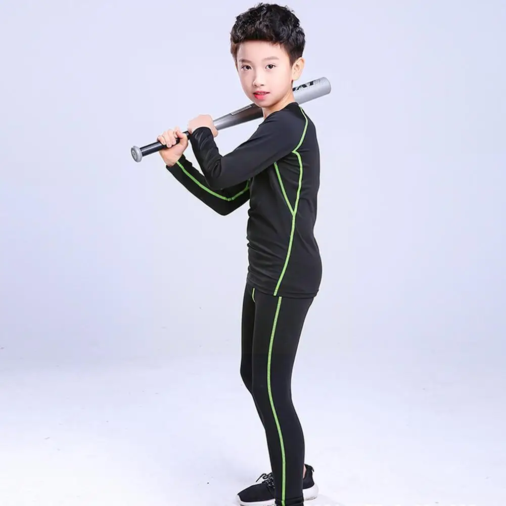 Winter Children\'s Sports Suit Quick Drying Thermal Underwear for Boys and Girls Basketball Football Compression Sportswear P3Y8