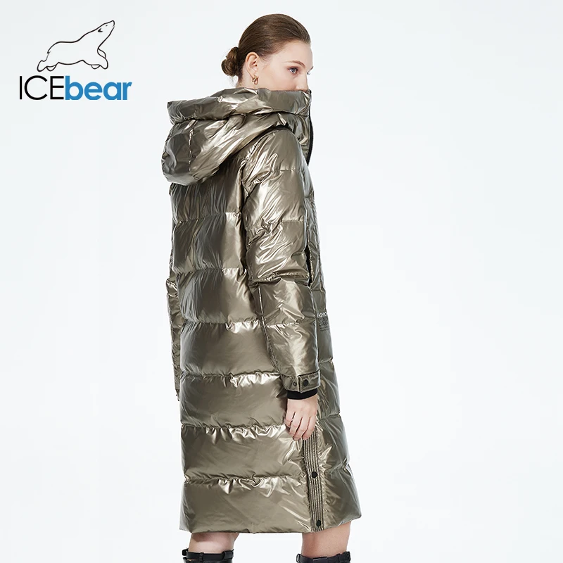 ICEbear 2023 winter new style long down jacket fashionable over the knee winter ladies hooded coat GWY22527D