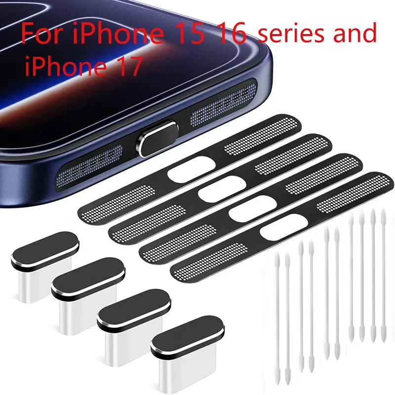 

Набор из 33 пылезащитных заглушек для iPhone 16 15 серии и iPhone 17, крышка порта зарядки типа C, комплект аксессуаров для защиты от пыли для динамиков
