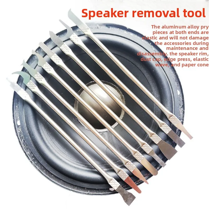 8pcs Loudspeaker Repair Disassembly Tools Speaker Rubber Edge Ring Dust Cap Spring Wave Paper Cone Pry Tool Repair Accessories