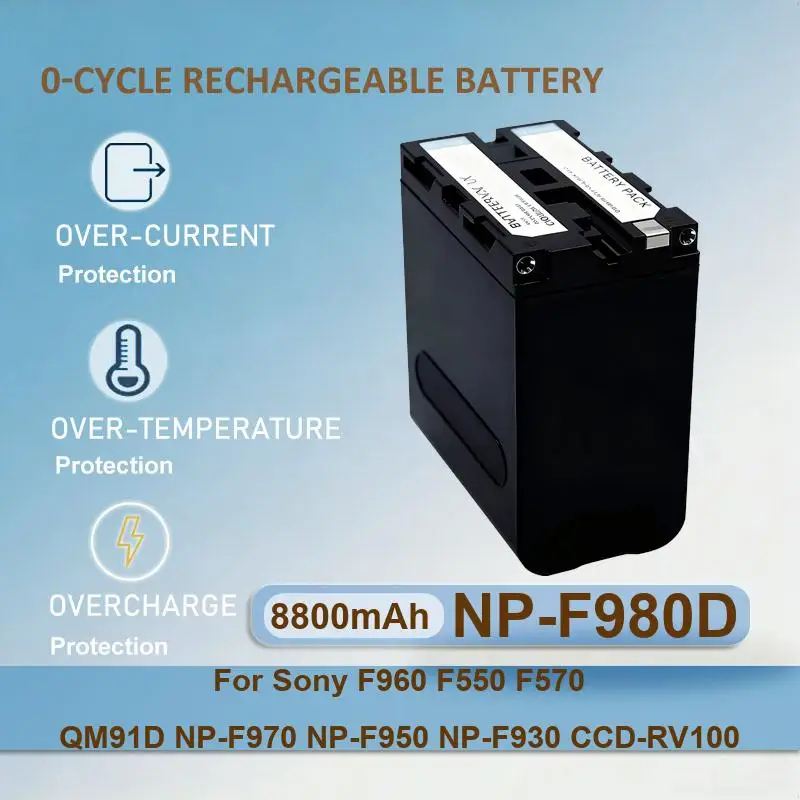 Battery For Sony NP-F990D F960 F550 F570 QM91D NP-F970 NP-F950 NP-F930 CCD-RV100