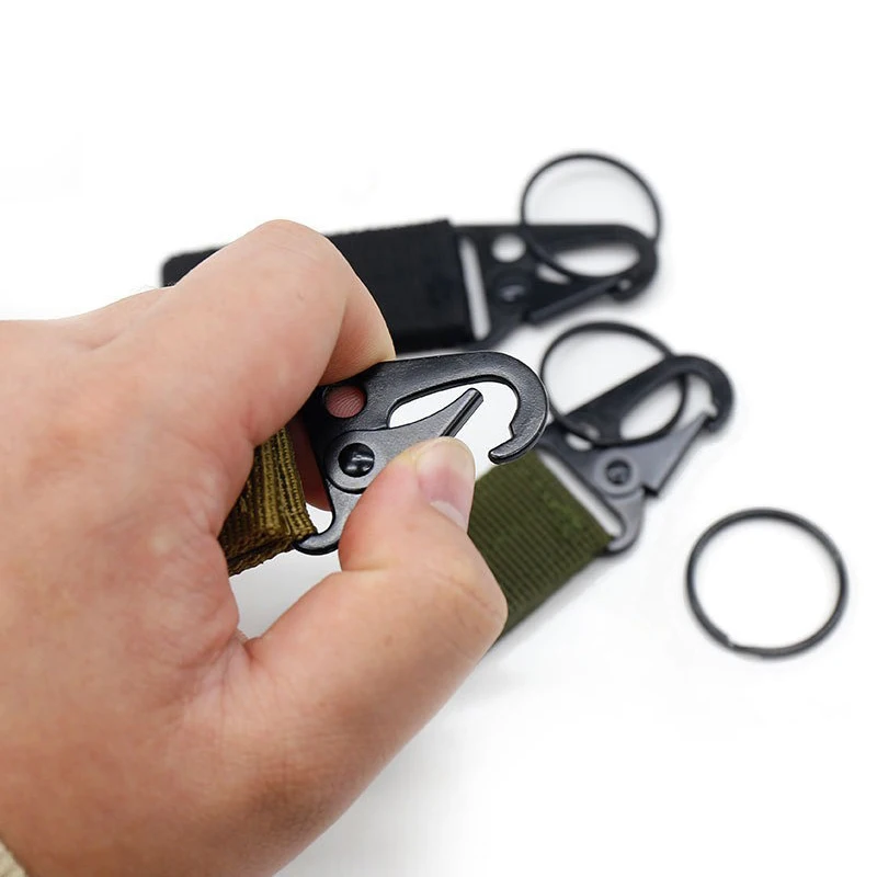 4Pcs Nylon Tactical Carabiner Keychain Webbing Buckles Molle Belt Backpack Clips Hook Hanging Outdoor Camping Hiking EDC Tools