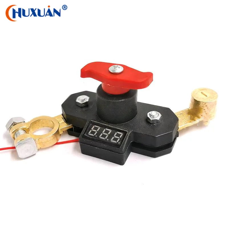 [Q]Car Battery Disconnect Switch - Bidirectional Joint Can Rotate Power Disconnect Switch With Digital Display 12-24v