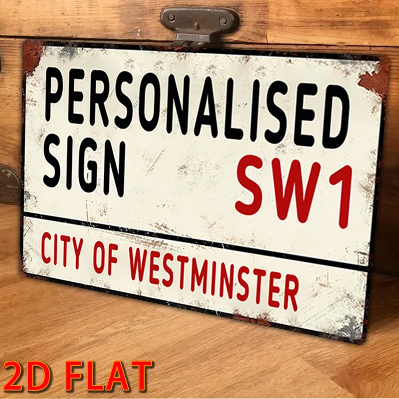 1 PC ส่วนบุคคล Street แผนที่ป้ายผนังประตูอุปกรณ์ตกแต่ง,Retro VINTAGE ป้าย 8x12 นิ้ว