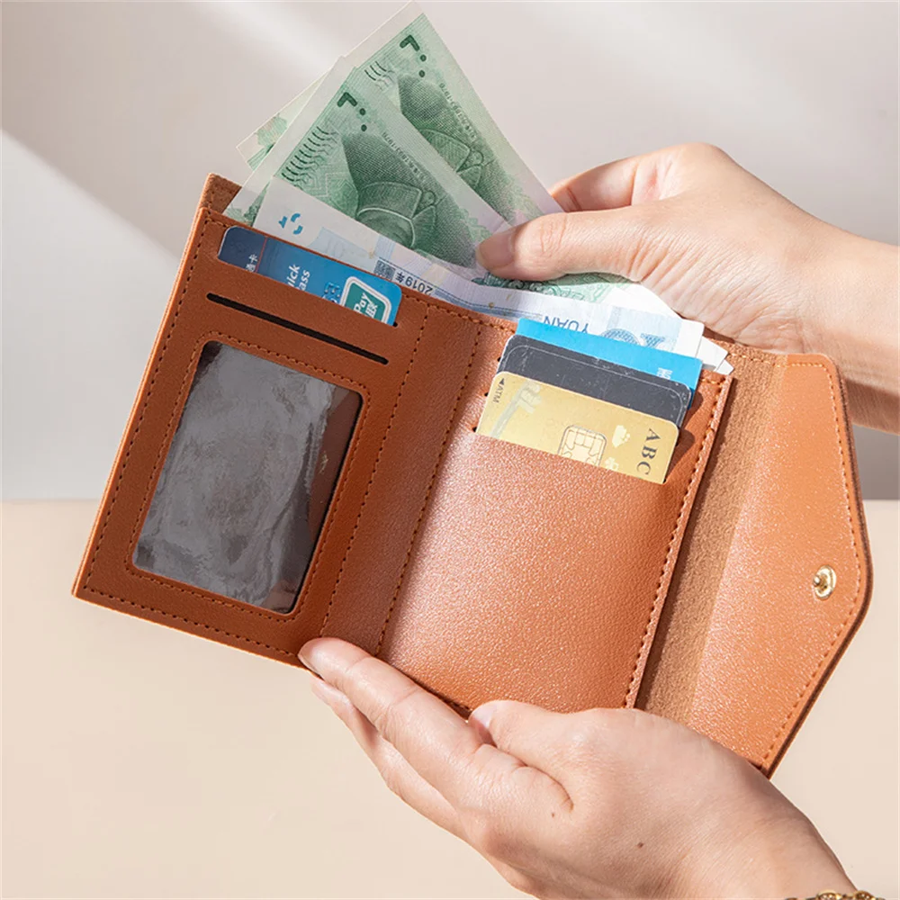 Short Wallet Women Purse Multi-card Multifunction Card Holder Coin Purse Fashion Simple Three Fold Short Clip Female Mini Wallet