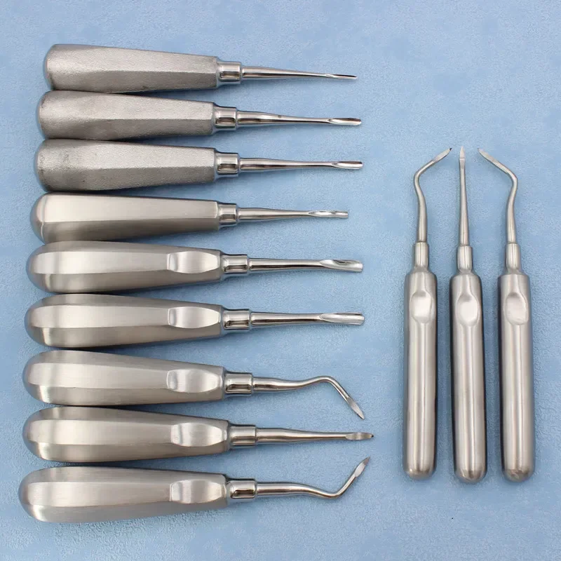 Stainless Steel Dental Elevator Dentist Tools Stright Curved Root Elevator Dental Lab Tools Instrument Dental Surgery Instrument