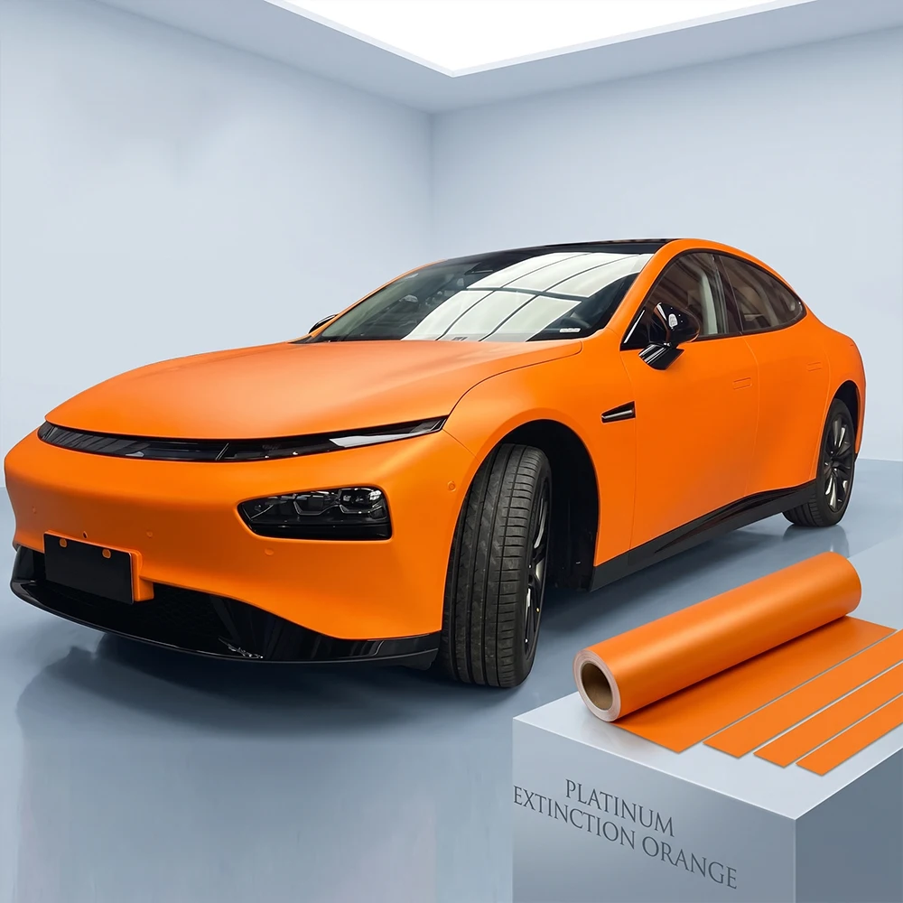 Car Vinyl Wrap Film Extinction Orange for Cars Motorcycles Bubble Free DIY Auto Full Body Decal Sticker Auto Tuning Accessories