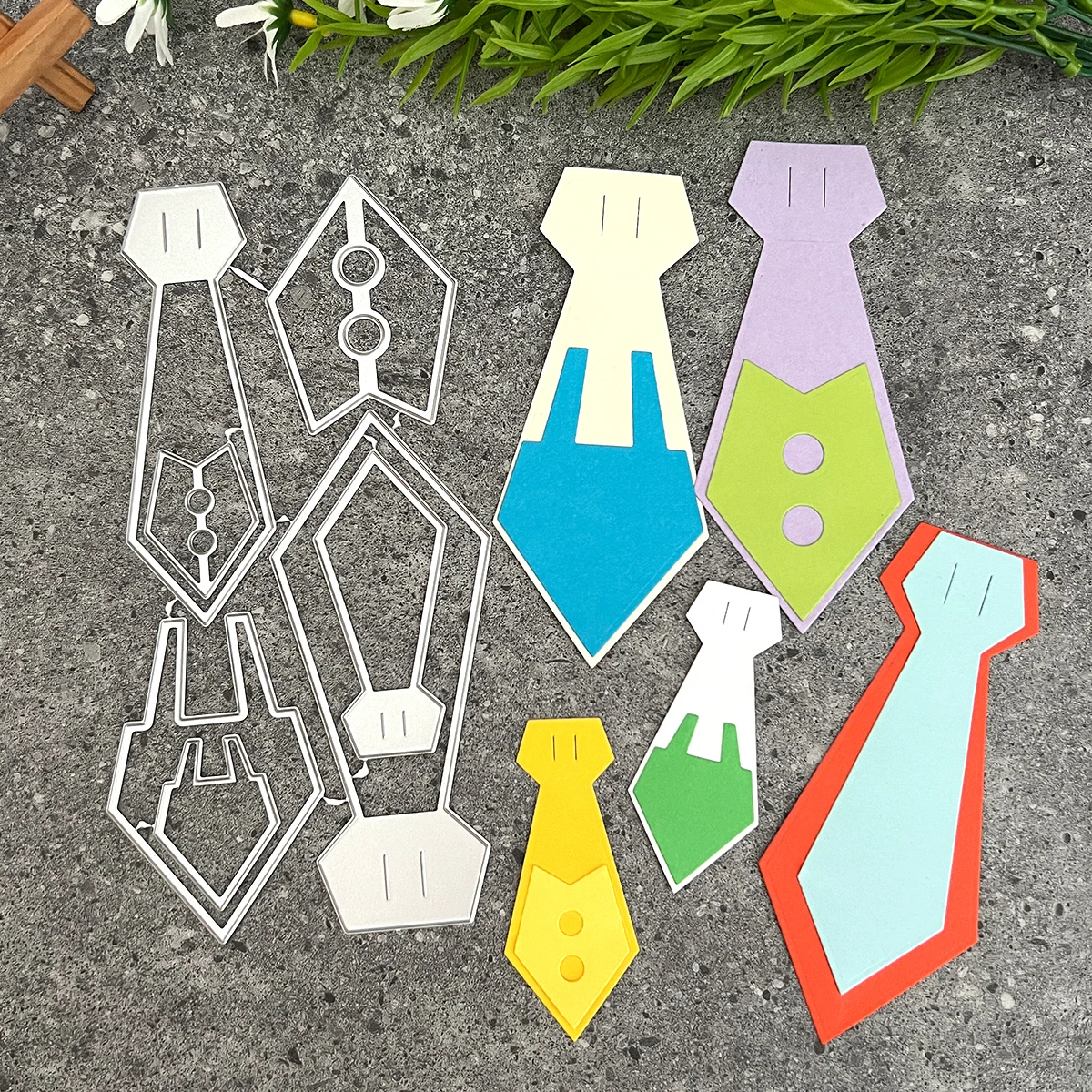 Metal Gentleman Dress Die Cuts Bow Tie Necktie Cutting Dies Stencil DIY Cutting Template Scrapbooking