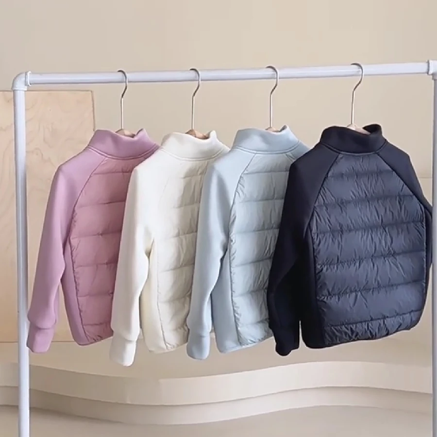 

Детский легкий пуховик с воротником-стойкой, повседневное тонкое теплое стеганое пальто для девочек, зимняя школьная форма, верхняя одежда из внутренней ткани