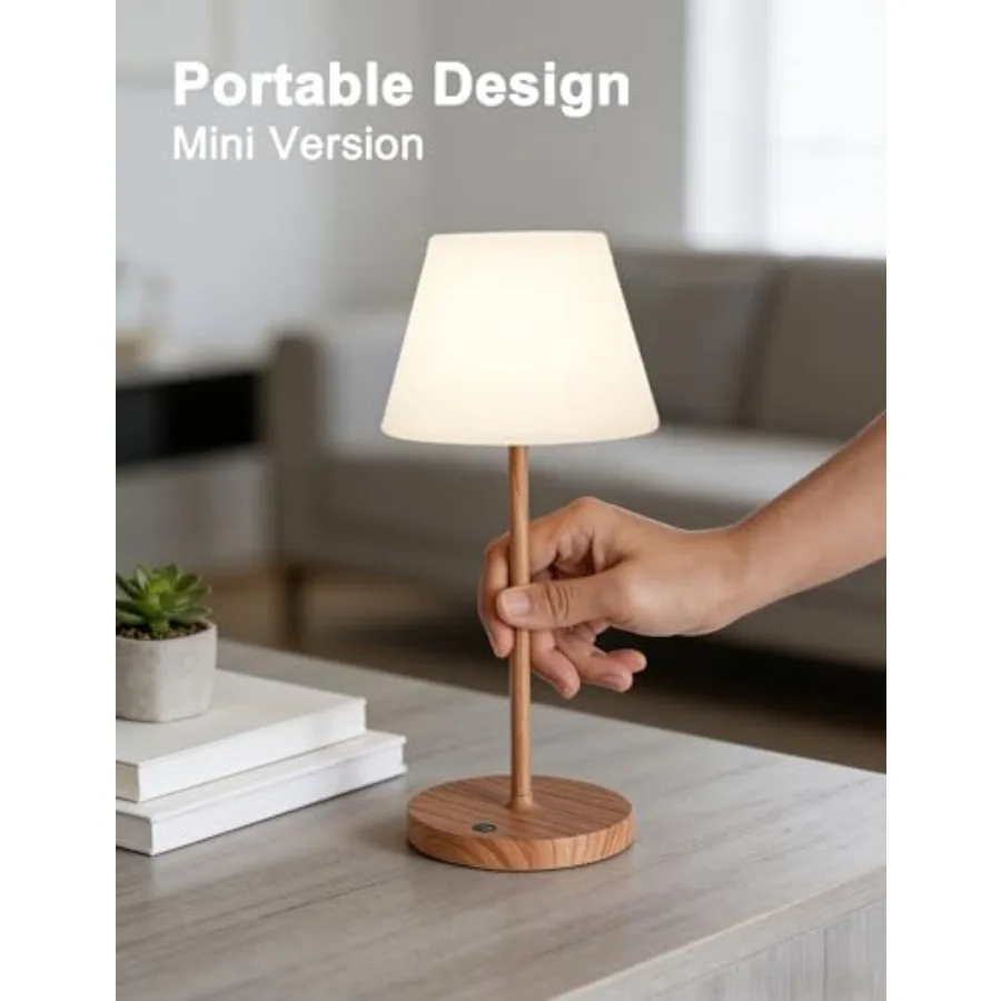 LED Cordless Table Lamp Rechargeable, 3000mAh Battery Operated Shower Lamp Waterproof, Touch Dimmable 2700K Night Light for Pat