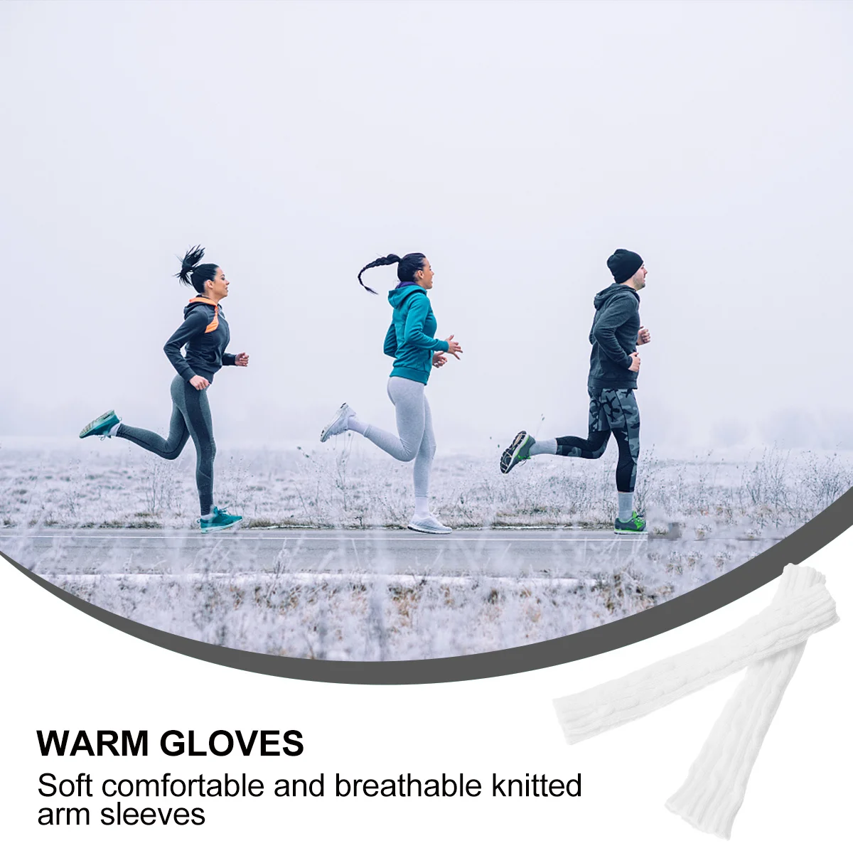 

1Pair Knitted Fingerless Forearm Sleeves Warm Winter Cover for Outdoor Sports Running Cycling Driving Gardening Fishing