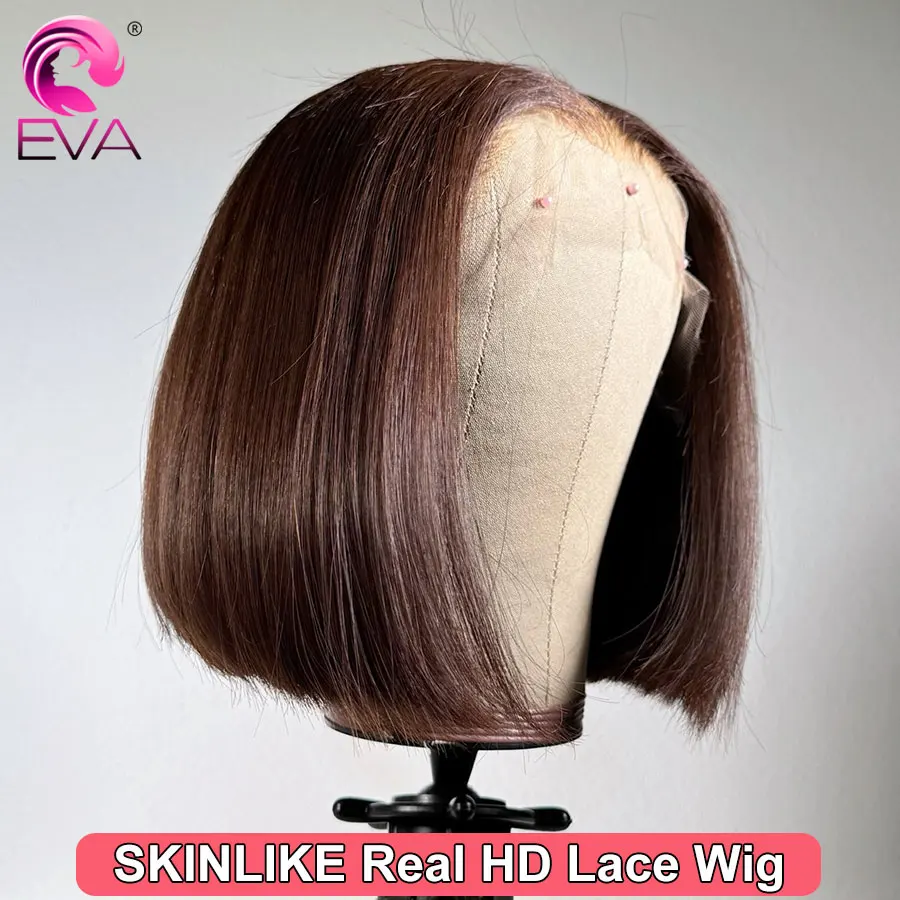 

Short bob Wigs Human Hair Pre Plucked Hairline Brown Color 9x6/6x6 HD Lace Closure Wig Glueless HD Lace Frontal Wigs For Women