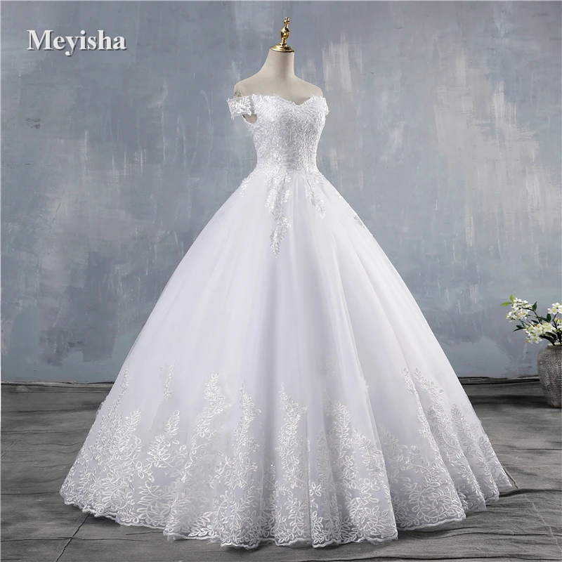 ZJ8171-F Customized 2025 Princess Wedding Dress Off Shoulder Applique Lace Bride Dresses Bridal Gown Plus Size image 2