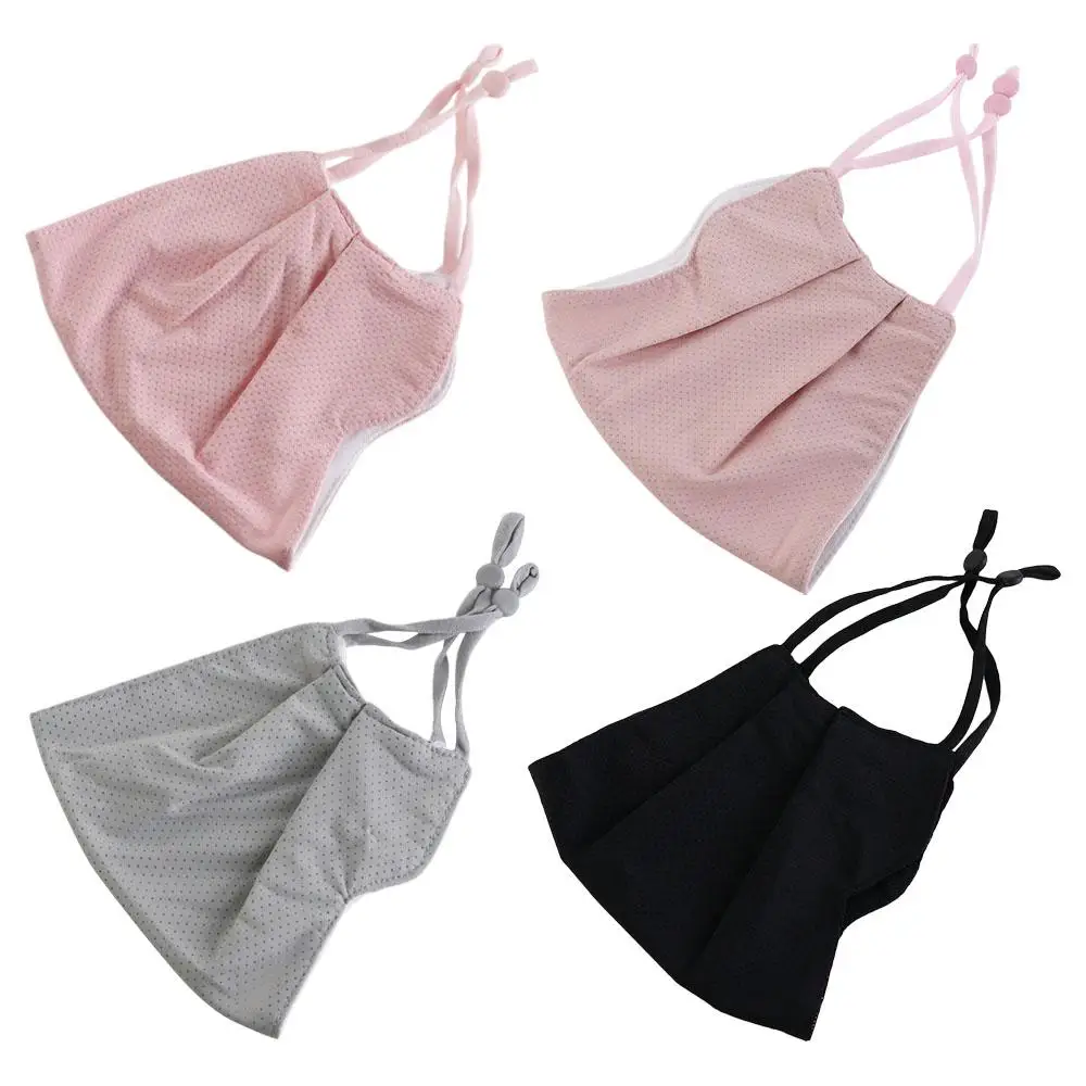 

Shield Breathable Mesh For Women Hiking Sun Protection For Girl Solid Color Face Cover Ice Silk Mask Sunscreen Mask Face Scarf
