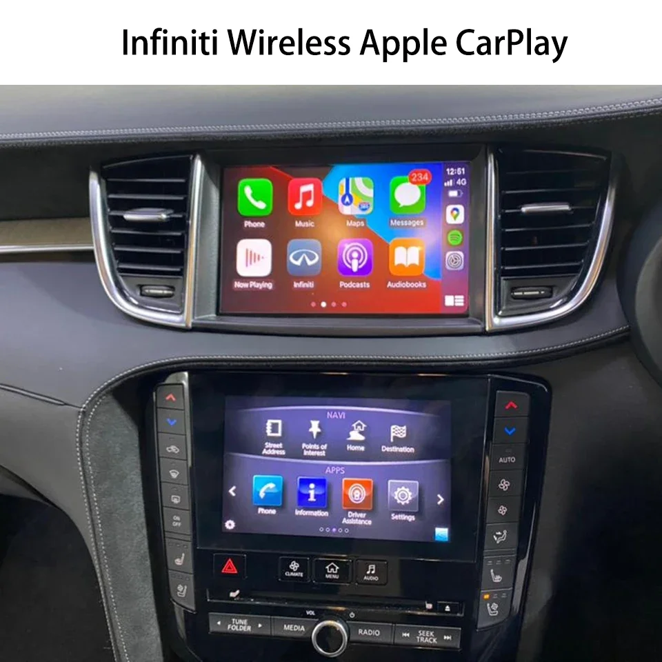 2026 CarPlay Car Video Interface Box for Infiniti Q50 Q60 Q50L QX50 Support CarPlay Autolink MP5 Parking Guidelines