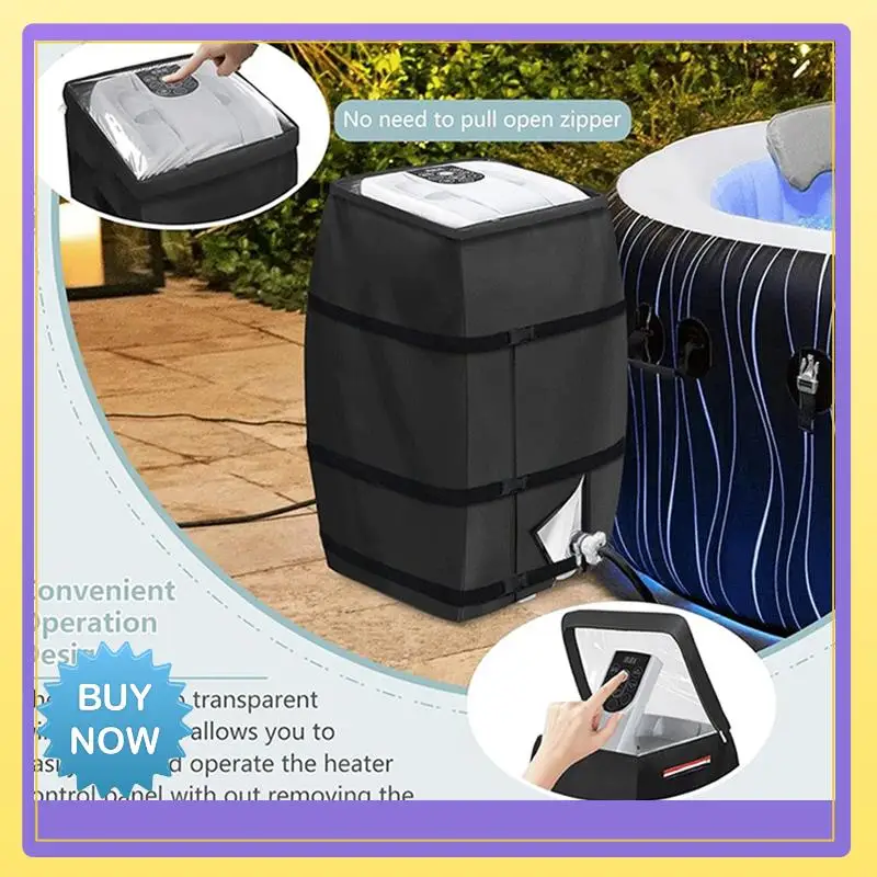 

Hot Tub Spa Heater Pump Cover With Transparent PVC Top Window, Waterproof Inflatable Hot Tub Pump Cover Durable 2Pcs
