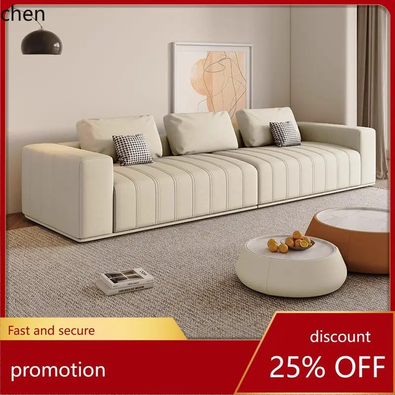 

HT Piano Key Straight Row Sofa Cat Scratching Leather Living Room Fabric Sofa Home Modern Combination Technology Fabric