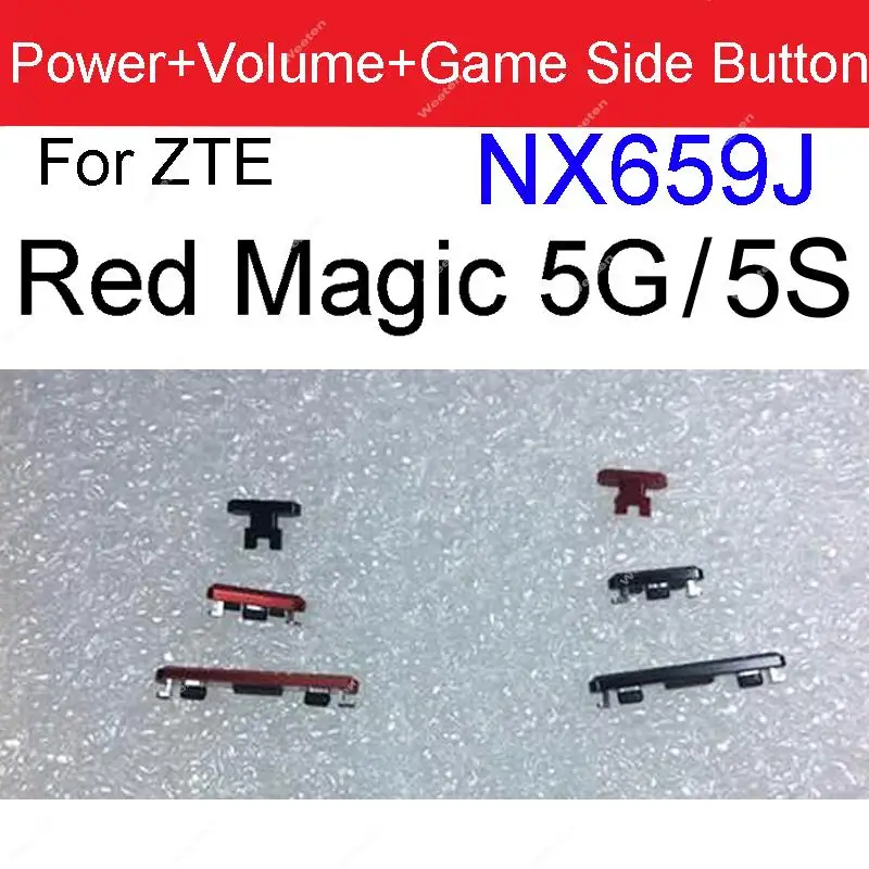 3 in 1 On Off Power Volume Side Buttons For ZTE Red Magic 5S 5G NX659J Up Down Volume Power Side Keys Button Parts