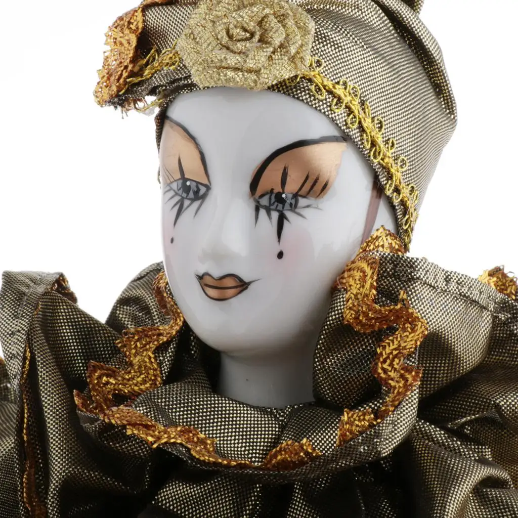 

Collectible Porcelain Clown Doll 42cm Hinged Jointed Articulated Ceramic Realistic Display for Home Ornaments