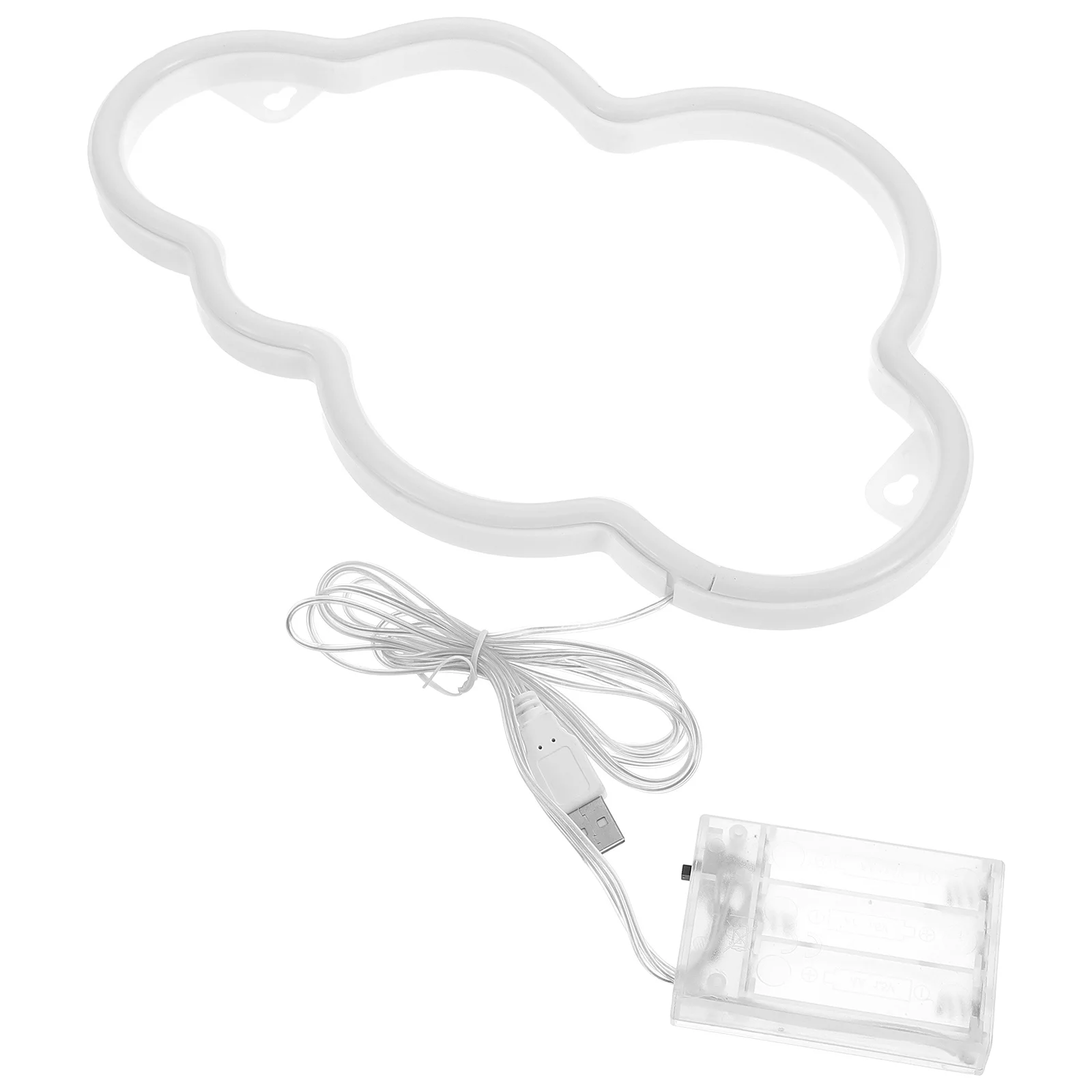 1Set LED Cloud Neon Light USB Dual Use Creative Atmosphere Lamp for Room Wall Hanging Party Festival Decoration