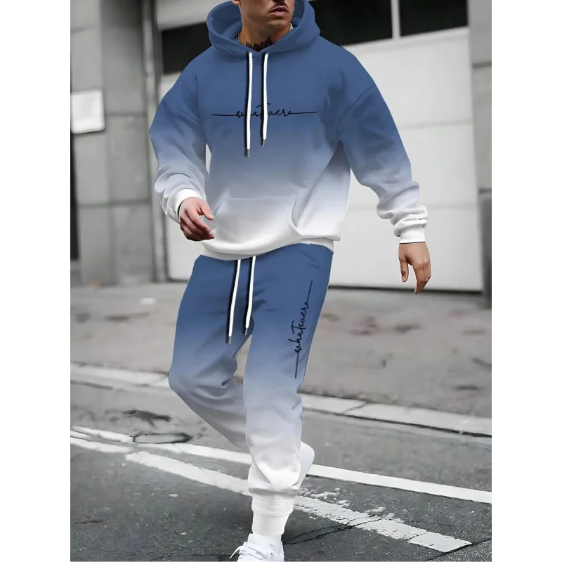 

A set of men's casual sports hooded clothing，Comfortable Homewear Set，Suitable for plus sizes