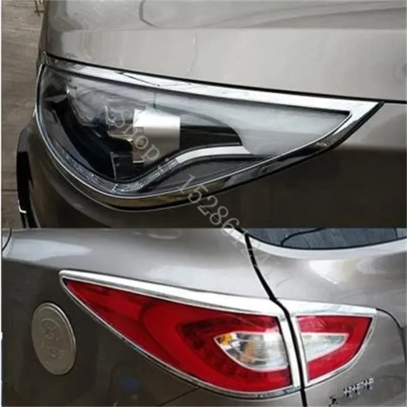 

For Hyundai IX35 2010 -2013 2014~2016 Exterior ABS Chrome Front Light Lamp Cover Headlight Covers Car Accessories styling