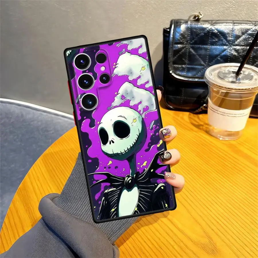 삼성 갤럭시 S23 울트라 S8 S21 FE S24 S20 S25 노트 20 10 S22 플러스 S9 크리스마스 이브 해골용 소프트 커버 폰 케이스
