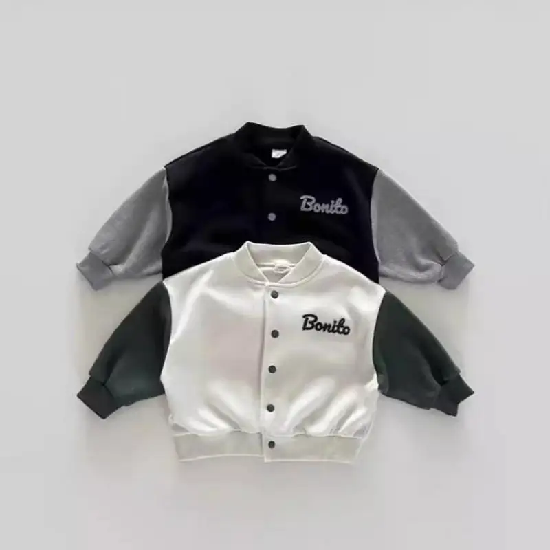 2025 Autumn New Baby Long Sleeve Coat Cotton Infant Boys Baseball Uniform Girls Casual Letter Jacket Fashion Children Clothes