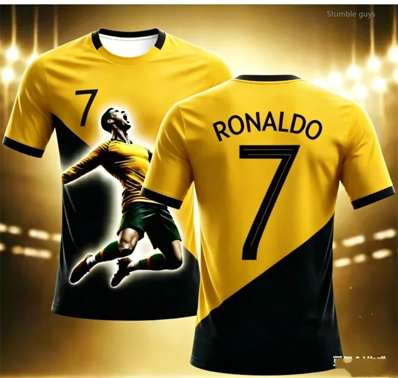 Sommer Herren Casual Kinder Ronaldo 7 Kurzarm Fußball T-Shirt Trikot Sportbekleidung Erwachsene Männer Reguläre Nutzung