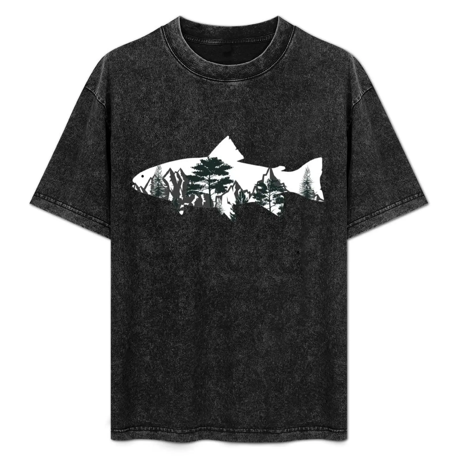 トラウトツリー-フライフィッシング-tシャツ-ベーシック半袖コットンブレンド-tシャツ