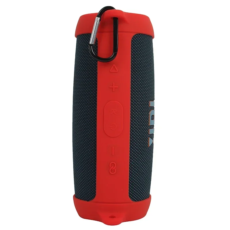 Wireless Bluetooth Speaker Case Soft Silicone Cover Skin With Shoulder Strap Protective Carabiner for JBL Charge 5 Bag Holder