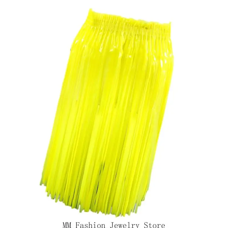 D0UB Decorazioni per feste Gonna con frange in lamina Nappe fluorescenti Gonna corta a portafoglio Gonna danza del con