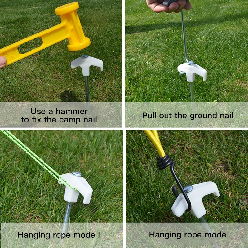 キャンプ用の長い鋼のテント,蛍光灯,ネジ山,屋外のステークス,2つの超軽量,テントアクセサリー,25cm