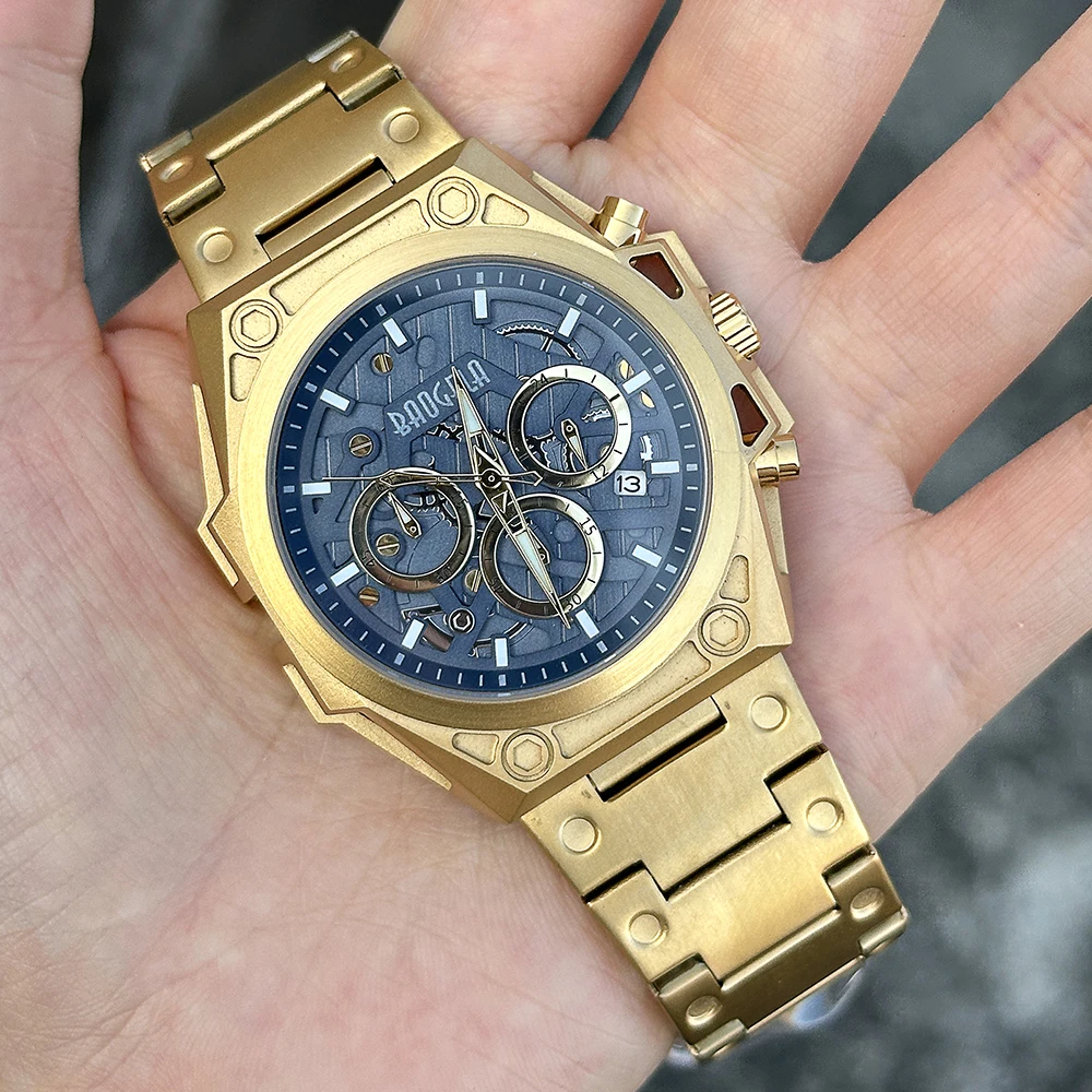 

BAOGELA Stainless Steel Watch Men Luxury Waterproof Wrist Watch Man relogio masculino Luminous Chronograph Quartz Watches