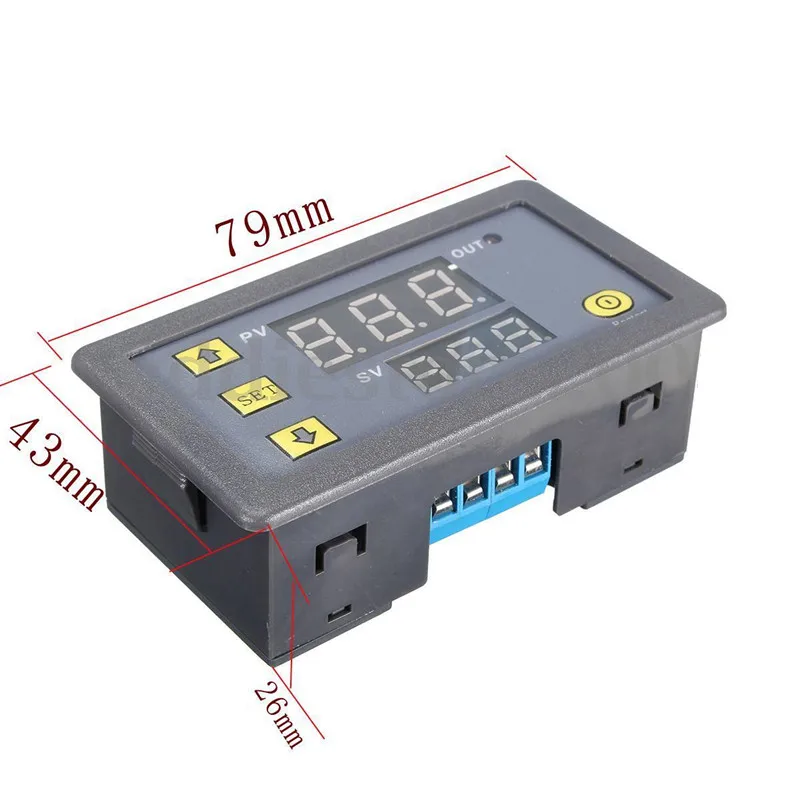 T3231 110V 220V 12V 24V Digital Time Delay Relay LED Display Cycle Timer Control Switch Adjustable Timing Relay Time Delay Switc