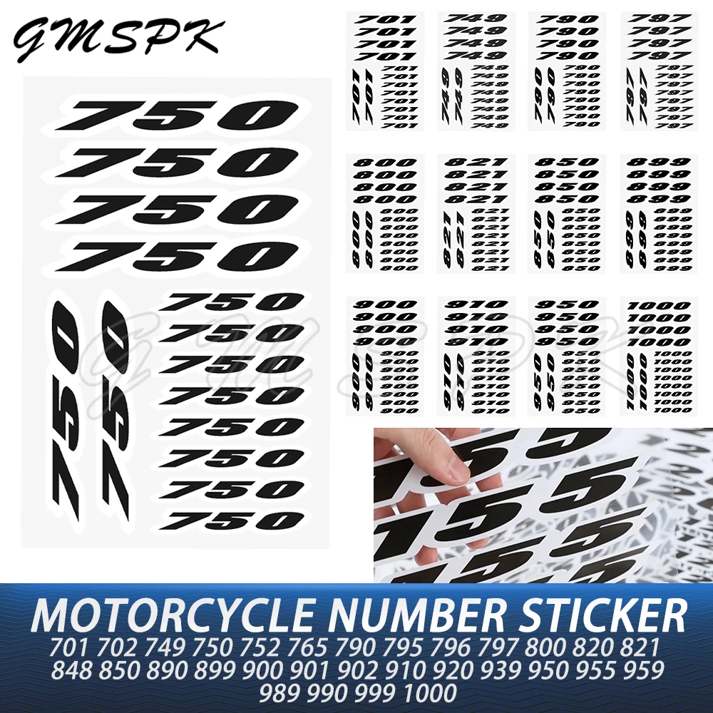 

Universal Motorcycle Racing Body Faring Decoration Decals Emblem Motorbike Fuel Tank Windshield Arabic Numbers 701-1000 Stickers