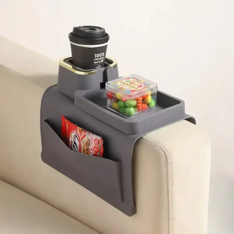 sofa cup holder portable silicone sofa coaster anti-slip couch armrest cup holder with dessert tray