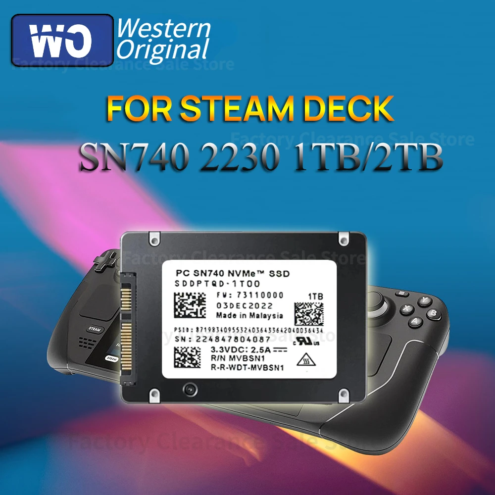 

Western Original SSD SN740 4TB 2230 1TB 2TB M.2 NVMe PCIe Gen 4.0x4 Solid State Drives for Steam Deck Laptop Tablet Rog Ally PS3