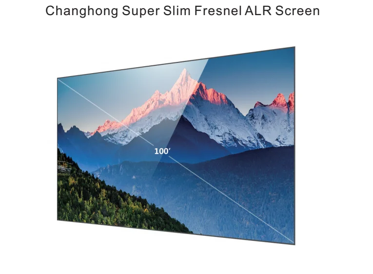 92 inch 100 inch 120 inch home cinema 4K UST tv CLR PET crystal ambient light rejecting fixed frame projection screen