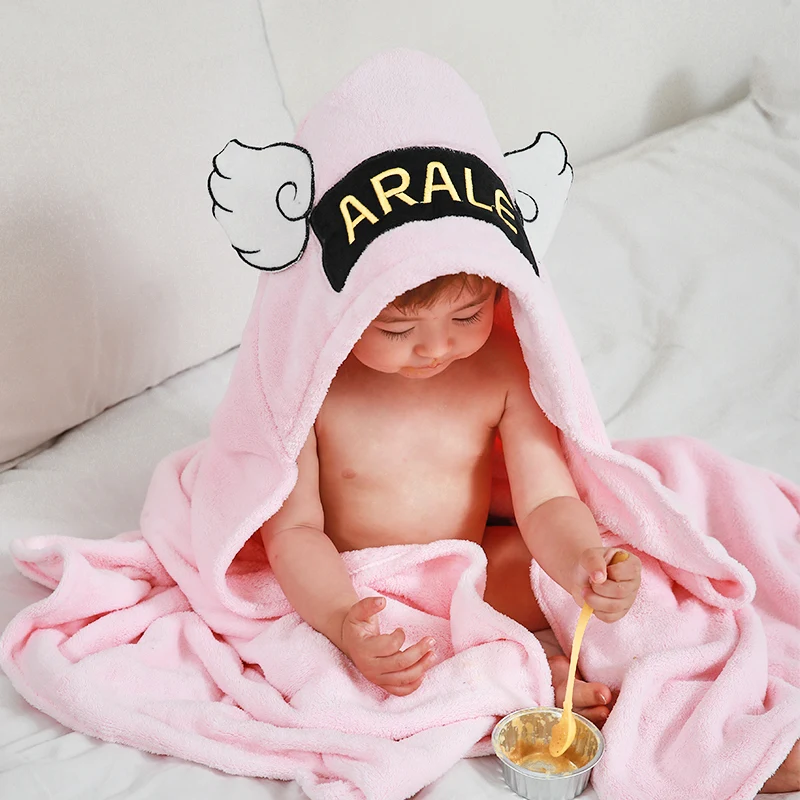 Baby Bath Towels Absorbent Large Blankets Swaddle Wrap Newborn Baby Shower Towel Children Bathrobe Warm Kids Hooded Poncho Towel
