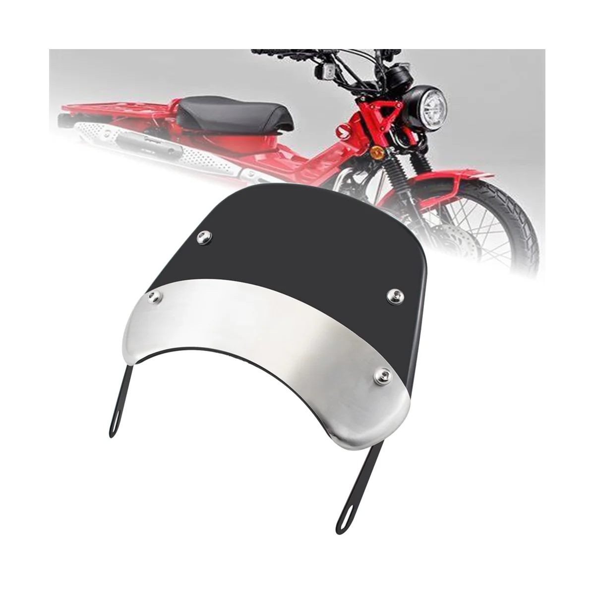 Motorcycle Windshield Wind Deflector Windscreen for HONDA CT125 CT 125 Super Cub 2020-2021(Black)