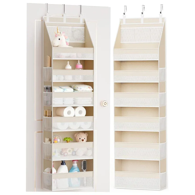 6-tier-baby-diaper-stackers-caddiesover-the-door-organizer12-side-mesh-pockets-for-baby-clothing-organizer-entryway-storage