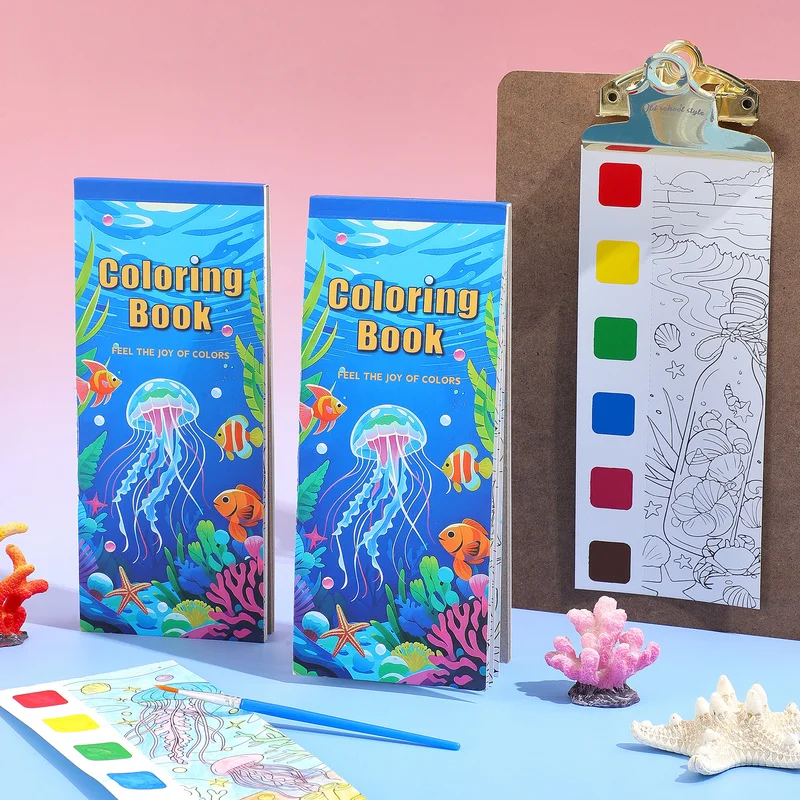 Watercolor Marine Life Coloring Book 12 Sheets With Marine Animals And Plants Designs For Stress Relief Fun Stationery Supply