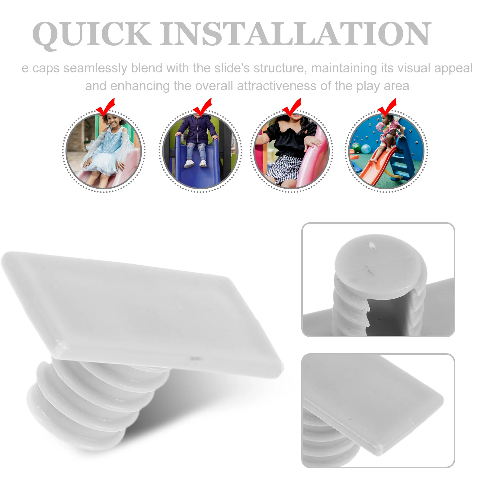 1 مجموعة قبعات المسمار الشريحة البلاستيك تحديد استبدال أجزاء دائم غطاء أمان مقاوم للطقس للأطفال الشرائح اللعب في الهواء الطلق