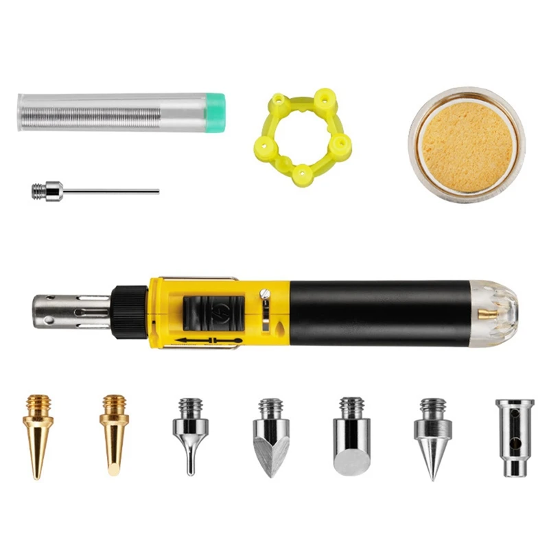 

Gas Soldering Iron Heat Gun Blower Torch Self-Ignite Instant Start Adjustable Flame Control Welding Tool A