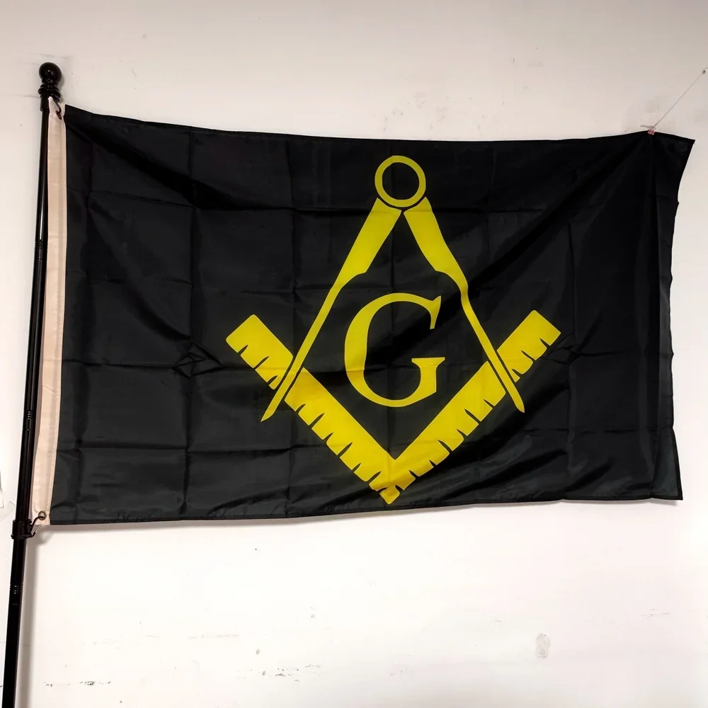 

Masonic Polyester Flag 90x150cm Black Indoor Outdoor Hanging Banner Home Bedroom Wall Decor