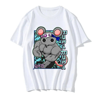 Funny Manga Muscular Ninja Mice Muki Gym T Shirt Anime Demon Slayer Uzui Tengen T-shirt Unisex T Shirts Streetwear Y2K