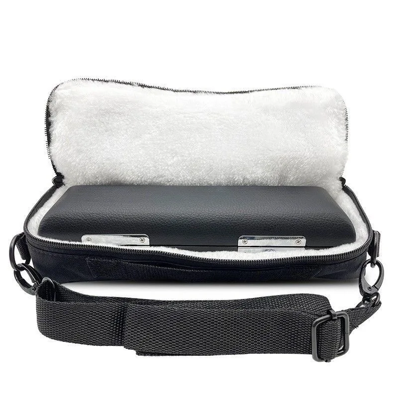 Piccolo Hard Case, Compact Portable Leather Wooden Lightweight Elliptical Box with PU Cover